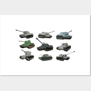 Various Soviet WW2 Tanks Posters and Art